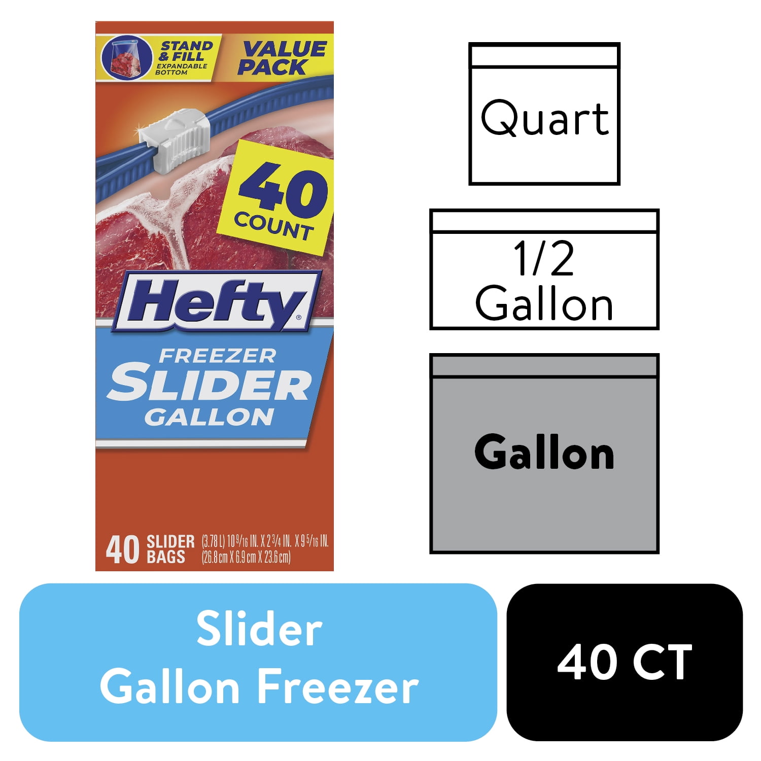 Hefty Slider Kalender Aufbewahrung Beutel, Halbe Gallone Größe, 32 Count (4er Pa