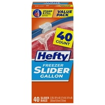 Hefty Slider Freezer Storage Bags, Gallon Size, 40 Count