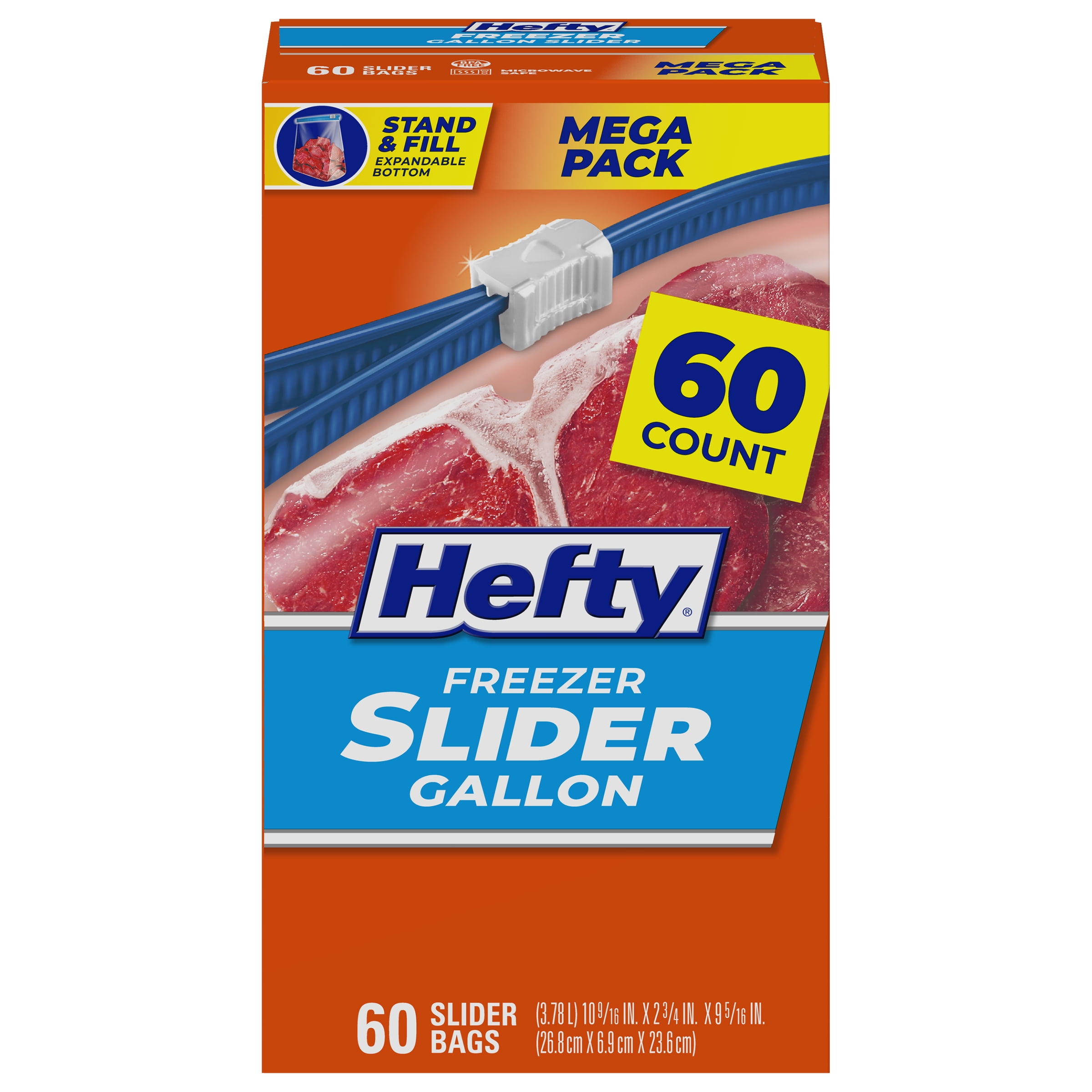 Hefty Slider Bag, Jumbo, 2.5 Gallon 10 Count (Pack of 2) :  Health & Household