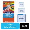 Hefty Quart Slider Zipper Freezer Storage Bags with MaxLock, 15 Ct Food ...
