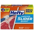 thumbnail image 1 of Hefty Slider Freezer Kitchen Storage Bags, Quart Size, 74 Count, 1 of 7