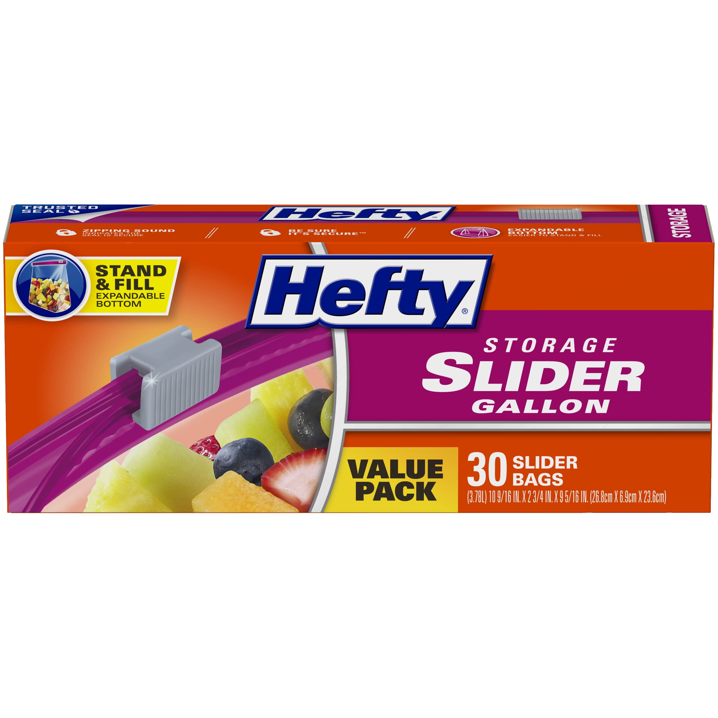 Hefty Slider Storage Bags, Gallon size, 15 Count (9 Pack), 135 Total