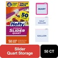 thumbnail image 1 of Hefty Slider Kitchen Storage Bags, Quart Size, 50 Count, 1 of 9