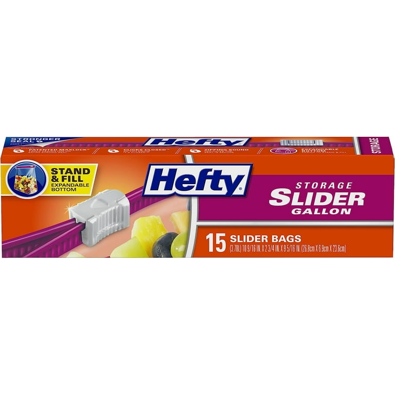 Hefty Slider Storage Bags, Gallon, 15 Count