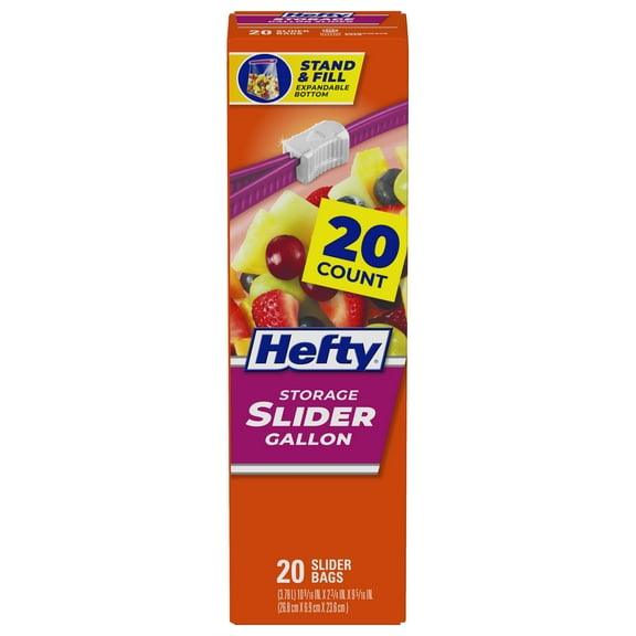 Hefty Slider Storage Bags, Gallon Size, 20 Count