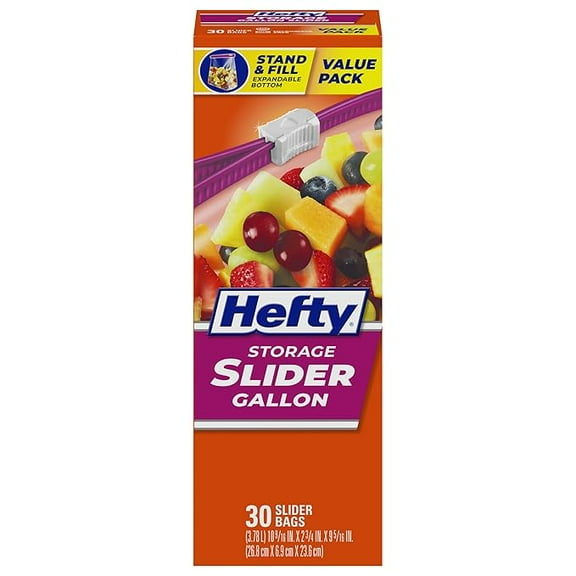 Hefty Slider Storage Bags, Gallon Size, 30 count