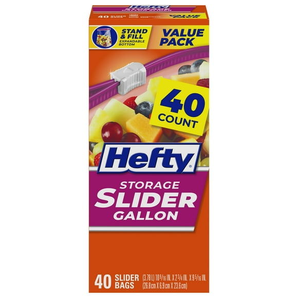 Hefty Slider Storage Bags, Gallon Size, 40 Count
