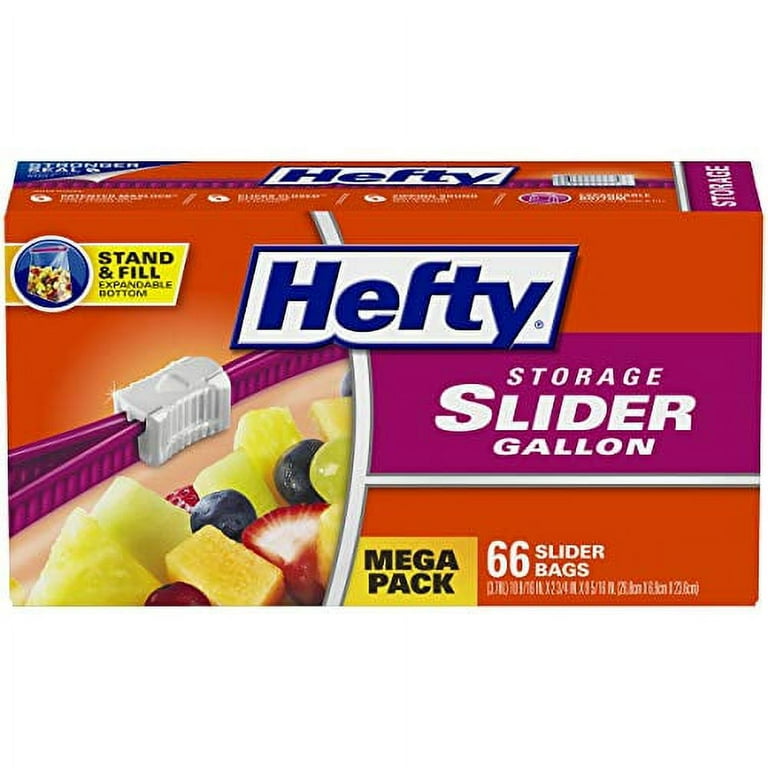 Hefty Slider Food Storage Bags, Gallon Size, 66 Count 