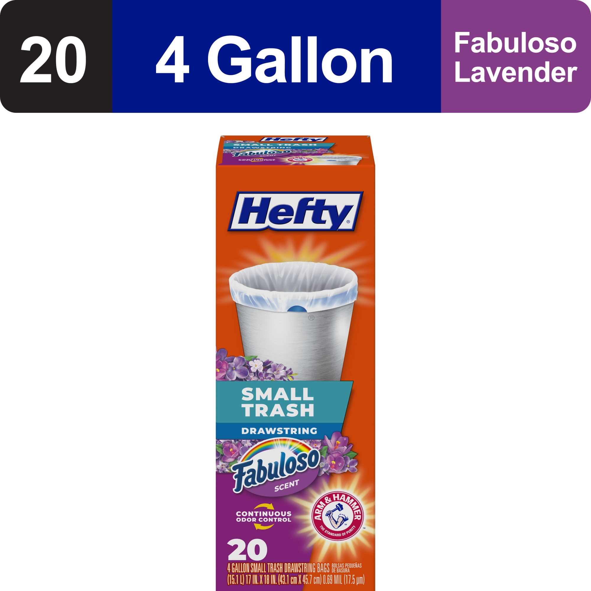 Hefty Small Garbage Bags, Drawstring, Gallon, 20 Jamaica Ubuy