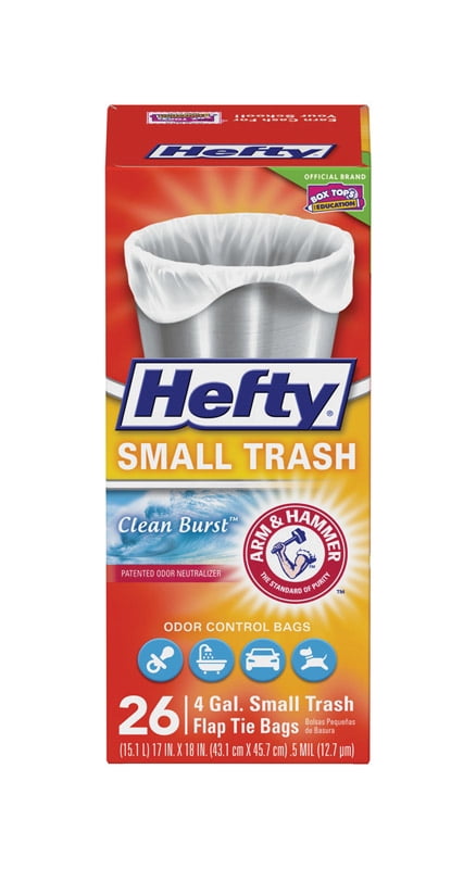 Hefty  Arm & Hammer  4 gal. Trash Bags  Flap Tie  26 pk