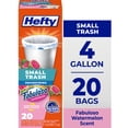thumbnail image 1 of Hefty Small Trash Bags, Fabuloso Watermelon Scent, 4 Gallon, 20 Count, 1 of 8