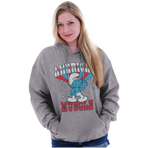 Hefty Smurf American Muscle USA Hoodie Sweatshirt Women Men Brisco Brands S