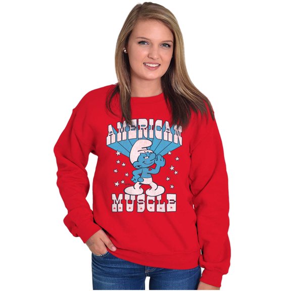 Hefty Smurf American Muscle USA Sweatshirt for Men or Women Brisco Brands S