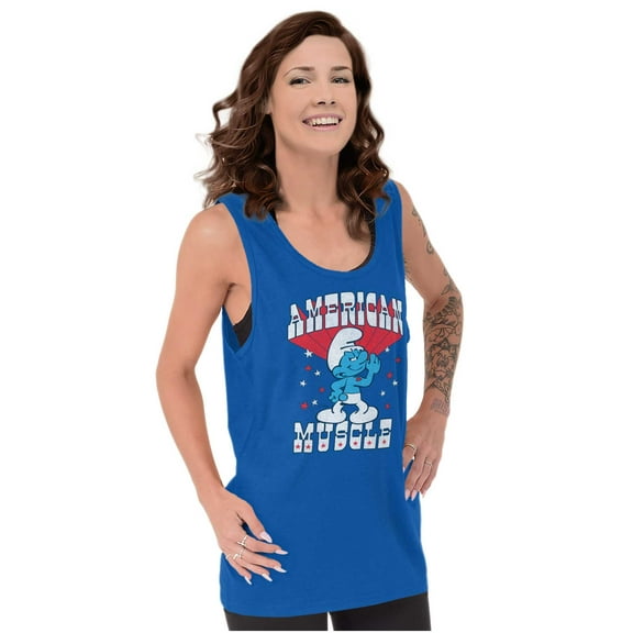 Hefty Smurf American Muscle USA Tank Top T Shirts Men Women Brisco Brands L