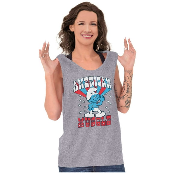 Hefty Smurf American Muscle USA Tank Top T Shirts Men Women Brisco Brands S
