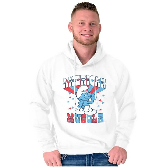 Hefty Smurf American Muscle USA Unisex Plus Size Hoodie Brisco Brands 5X