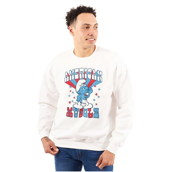 Hefty Smurf American Muscle USA Unisex Plus Size Sweatshirt Brisco Brands 3X