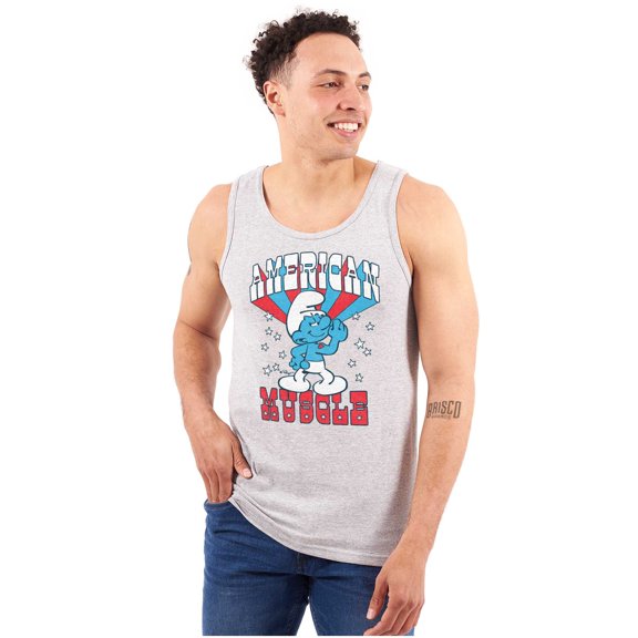 Hefty Smurf American Muscle USA Unisex Plus Size Tank Top Brisco Brands 2X
