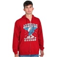 thumbnail image 1 of Hefty Smurf American Muscle USA Unisex Plus Size Zip Hoodie Brisco Brands 5X, 1 of 5