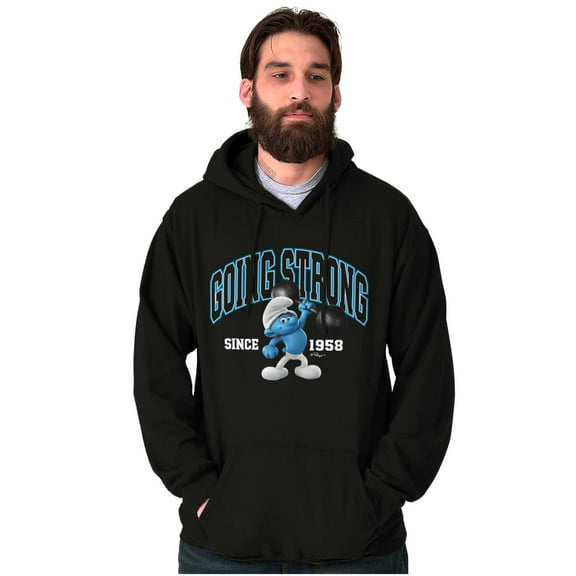 Hefty Smurf Going Strong Workout Gym Hoodie Sweatshirt Women Men Brisco Brands M