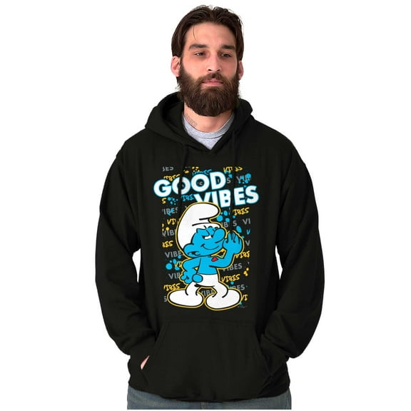 Hefty Smurf Good Vibes Graffiti Drip Hoodie Sweatshirt Women Men Brisco Brands S