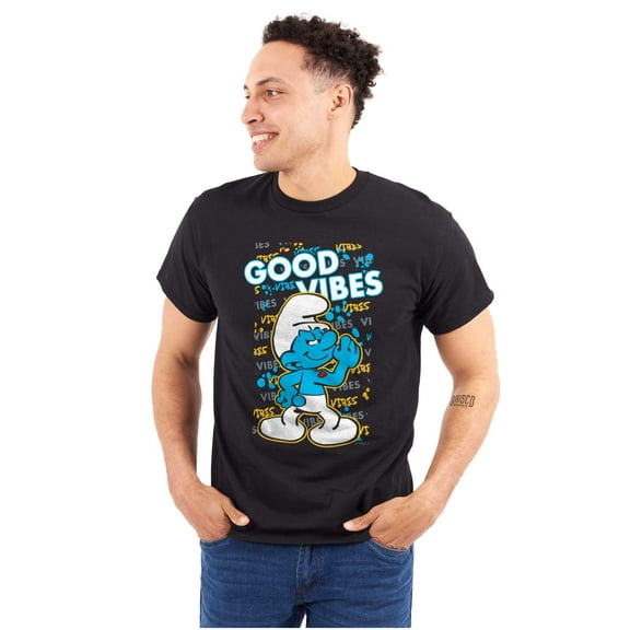 Hefty Smurf Good Vibes Graffiti Drip Men's Graphic T Shirt Tees Brisco Brands X