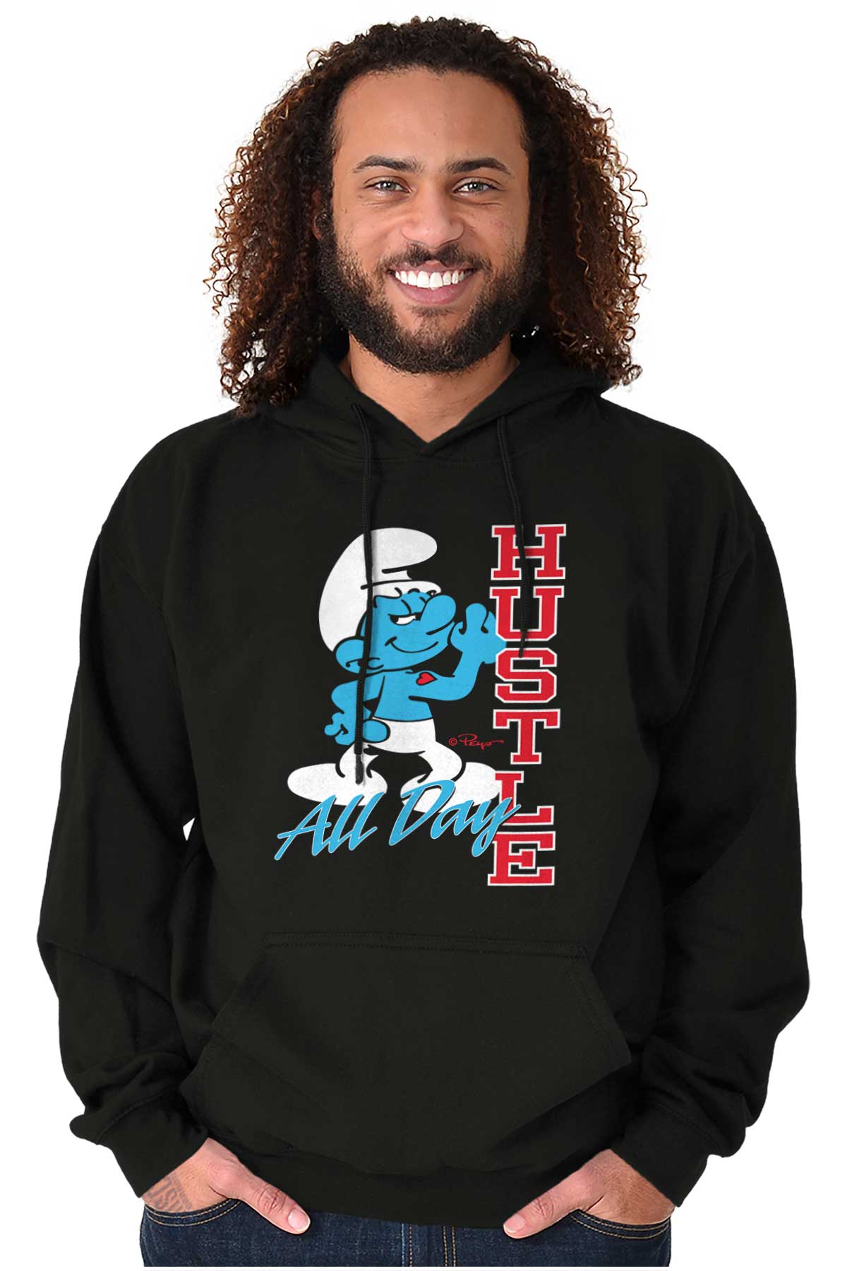 Hefty Smurf Hustle All Day Workout Hoodie Sweatshirt Women Men Brisco Brands S Walmart