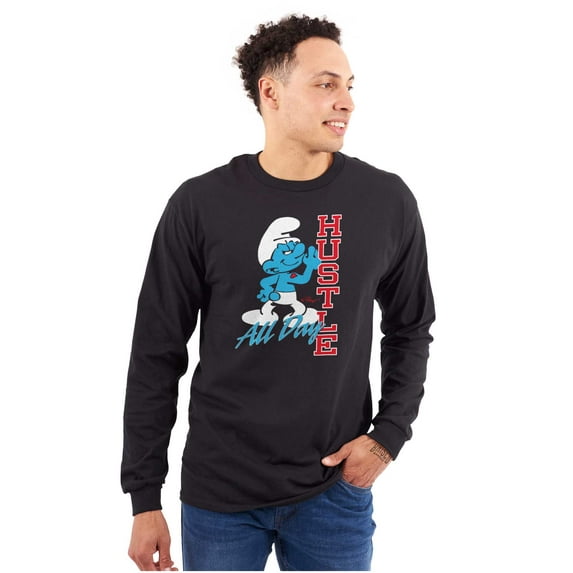 Hefty Smurf Hustle All Day Workout Long Sleeve TShirt Men Women Brisco Brands M