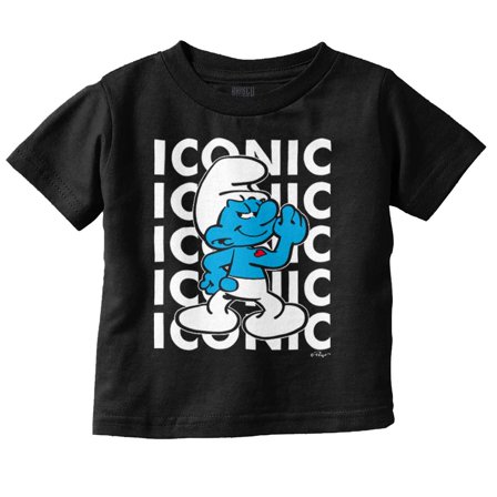 Hefty Smurf Iconic Retro Cartoon Toddler Boy Girl T Shirt Infant Toddler Brisco Brands 6M
