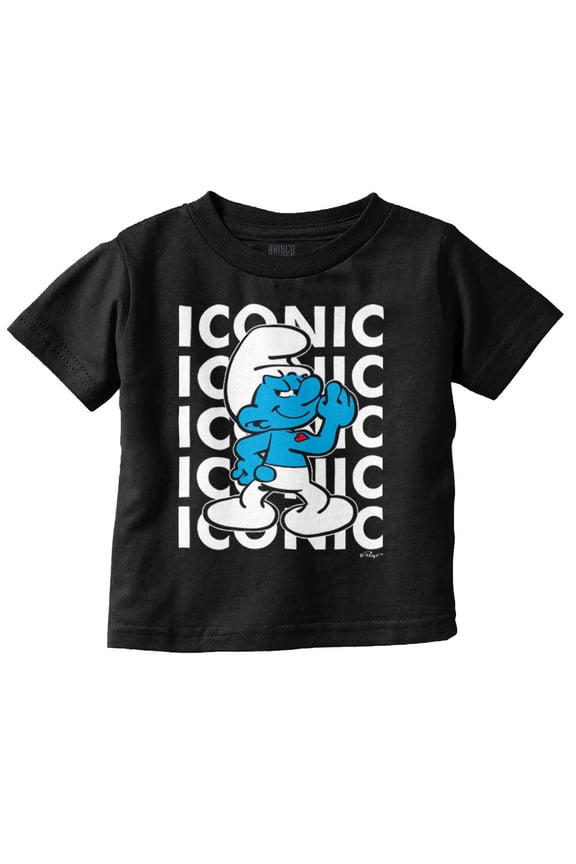 Hefty Smurf Iconic Retro Cartoon Toddler Boy Girl T Shirt Infant Toddler Brisco Brands 6M