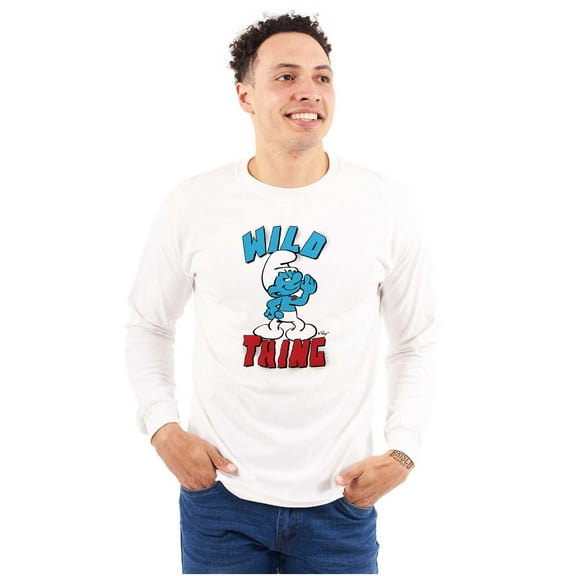 Hefty Smurf Tattooed Wild Thing Funny Long Sleeve TShirt Men Women Brisco Brands S