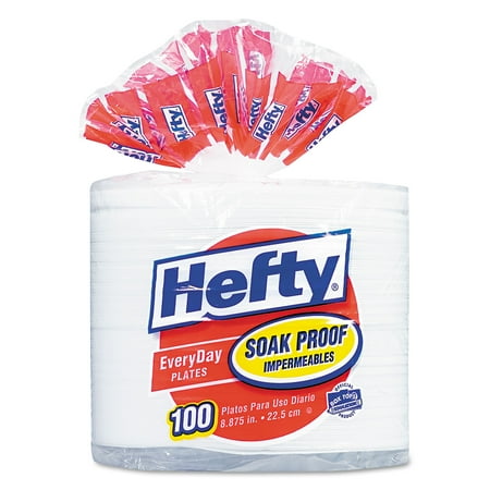 Hefty® Soak Proof Tableware, Foam Plates, 8 7/8" Dia, 100/pack Rfpd28100ct