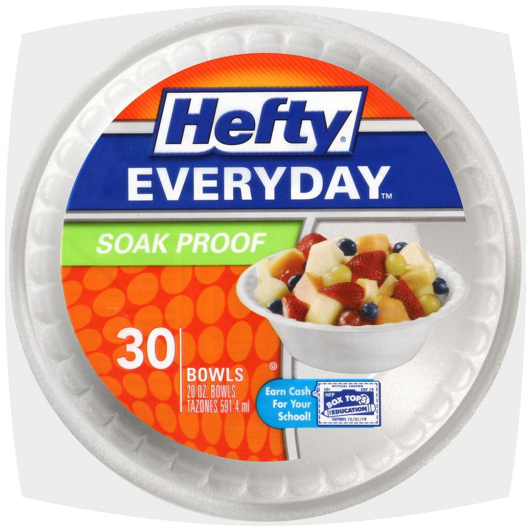 Hefty Everyday Foam Plates (White, Soak Proof, 9, 50 Count, Pack of 8)
