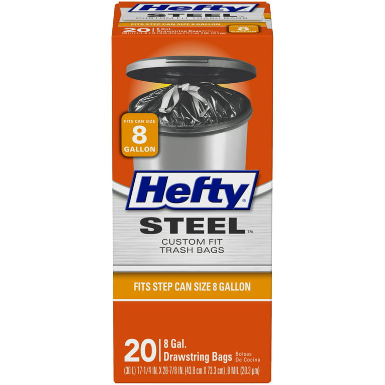 Hefty® Steel™ Custom Fit Size I Trash Bags, 10.5 Gallon, 40 Bags