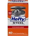 thumbnail image 1 of Hefty Steel Custom Fit I Size Drawstring Trash Bags, Black, Fresh Scent, 10.5 Gallon, 40 Count, 1 of 5