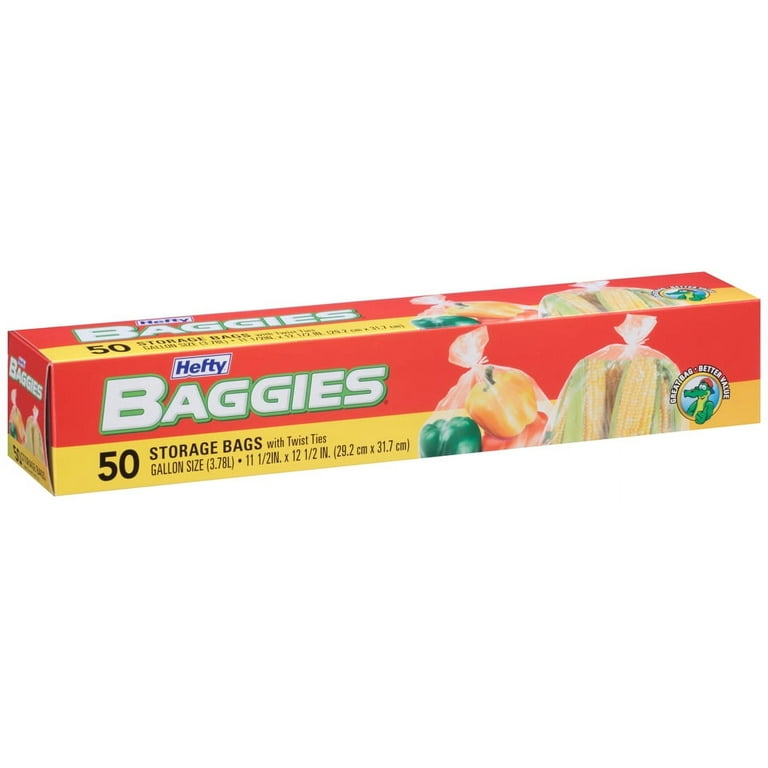 Hefty Storage Baggies, Gallon, 50 Ct
