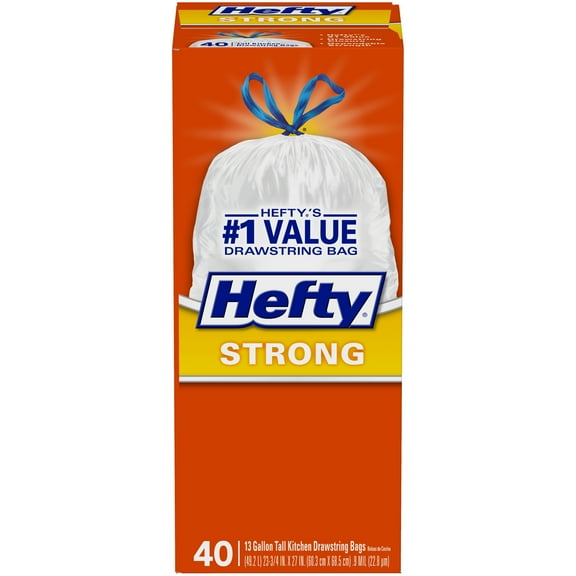 Hefty® Strong 13 Gallon Tall Kitchen Drawstring Bags 40 ct Box