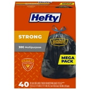 Hefty Strong Large Trash Bags, Black, 30 gallon, 40 Count