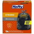 thumbnail image 1 of Hefty Strong Large Trash Bags, 30 Gallon, 74 Count, 1 of 9