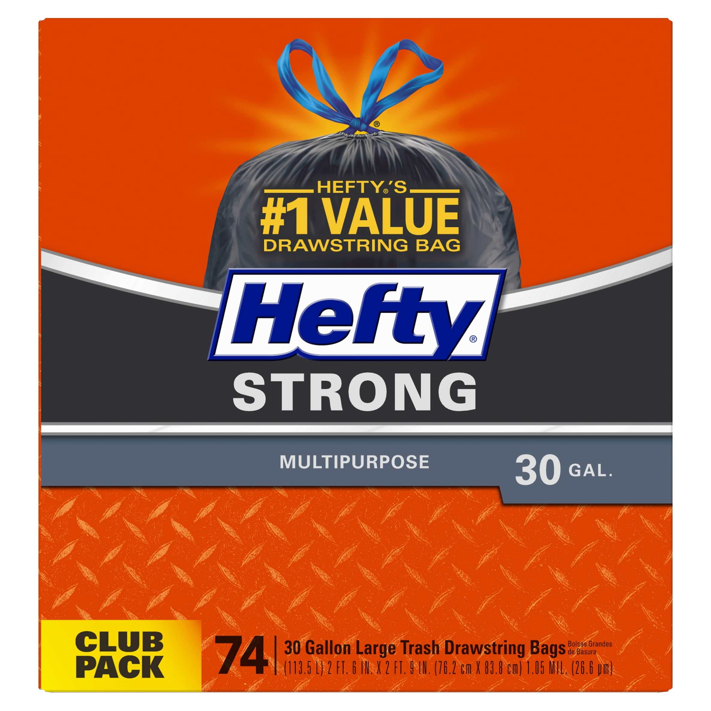 Hefty Strong Multipurpose Large Black Trash Bags