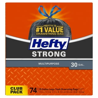 Hefty Ultra Strong Multipurpose Large Trash Bags, Black, 30 Gallon, 20  Count, White Pine Breeze Scent
