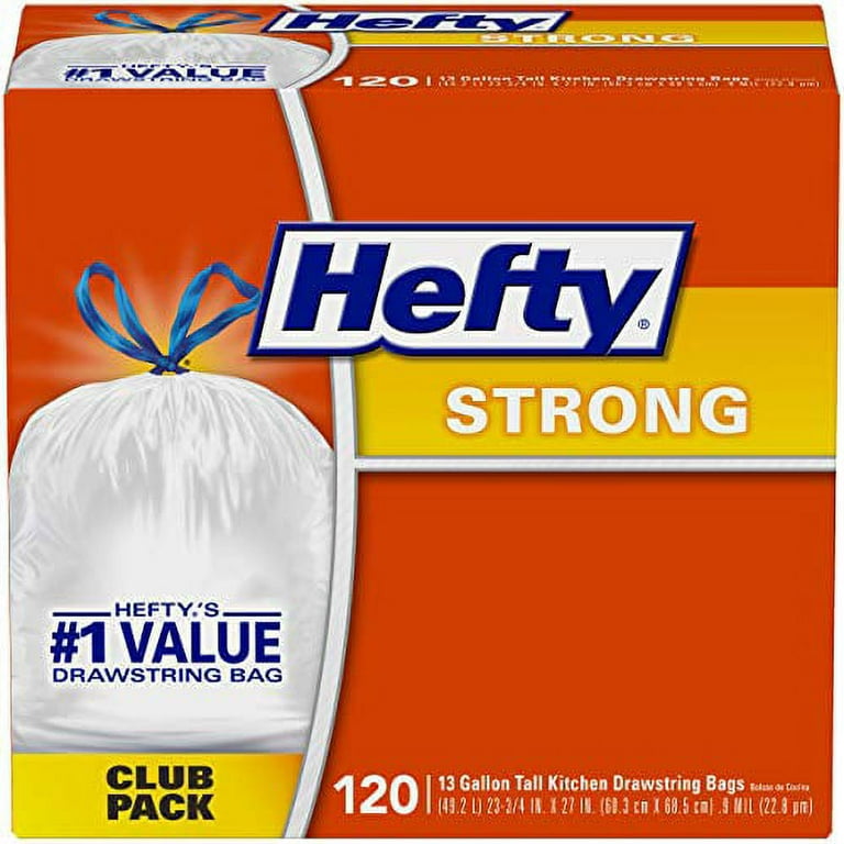 120-Count 13-Gallon Hefty Strong Tall Kitchen Trash Bags (Unscented)