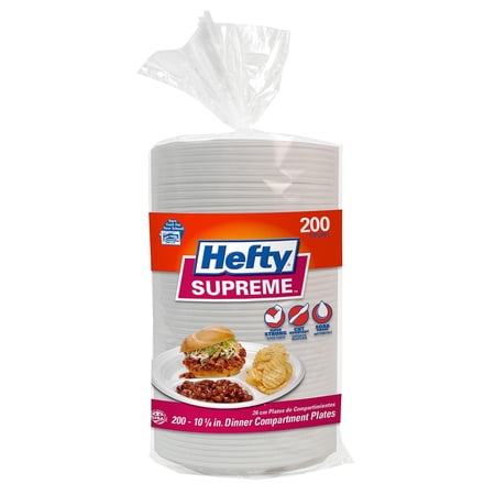 Hefty Supreme 3- Section 10 1 / 4 Foam Plate (200 Ct.) Wholesale, Cheap, Discount, Bulk (1 - Pack)