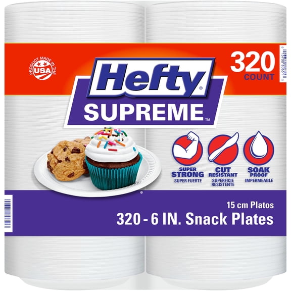 Hefty Supreme Foam Plates, 6" (320 ct.)