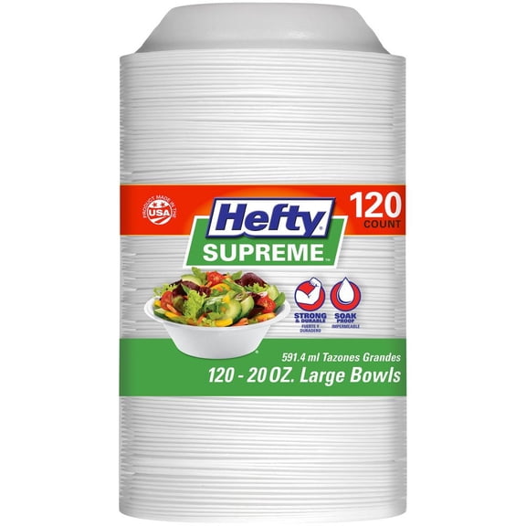 Hefty Supreme Large Foam Bowls (120 count 20 oz)