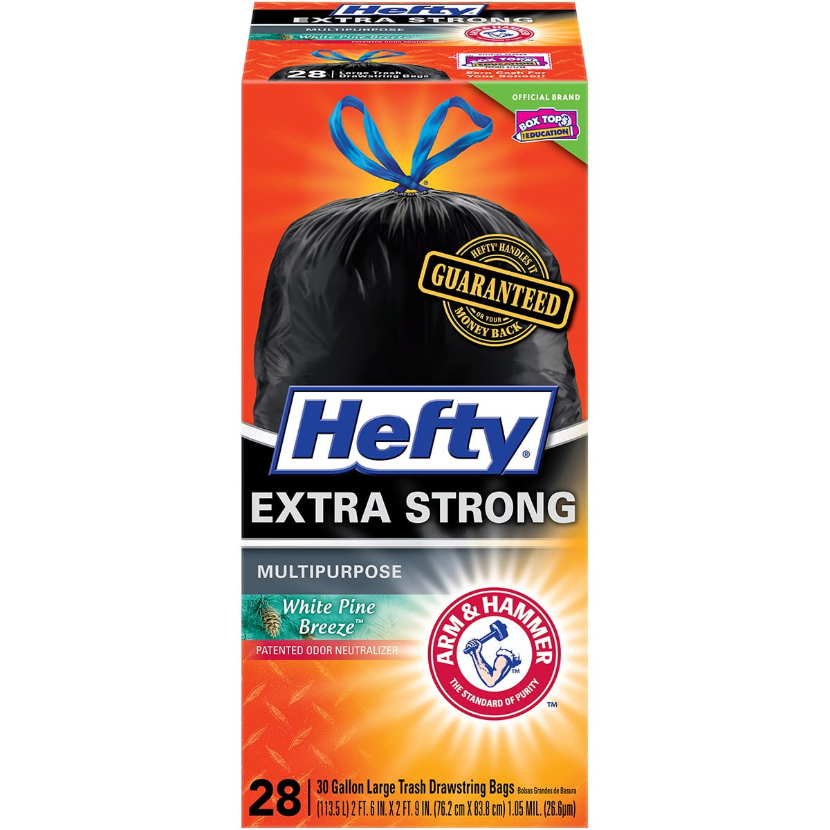 11) Boxes of Trash Bags; Hefty 30 and 45-Gallon and Ace Brand 18 and 33