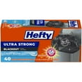 thumbnail image 1 of Hefty Ultra Strong 13 DEF29 Gallon Trash Bags, Black Tall Kitchen Trash Bags 13 Gallon Size, Break Resistant Drawstring Enclosure, Continuous Odor Control, Blackout, Clean Burst Scent, 40 Bags, 1 of 3
