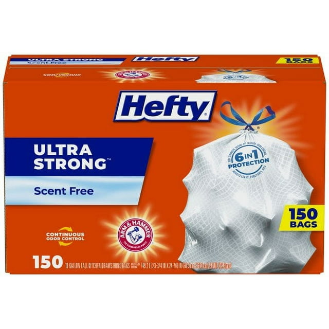 Hefty Ultra Strong Max Strength Tall 13Gallon Kitchen Drawstring