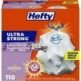 Hefty Ultra Strong 13 Gallon Trash Bags, Tall Kitchen Trash Bags, Break
