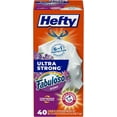 thumbnail image 1 of Hefty Ultra Strong 13 Gallon Trash Bags, Tall Kitchen Trash Bags 13 Gallon Size, Resist Leaks, Punctures, and Rips, Continuous Odor Control, White, Fabuloso Scent, 40 Ct. ( Pack of 2 ), 1 of 1